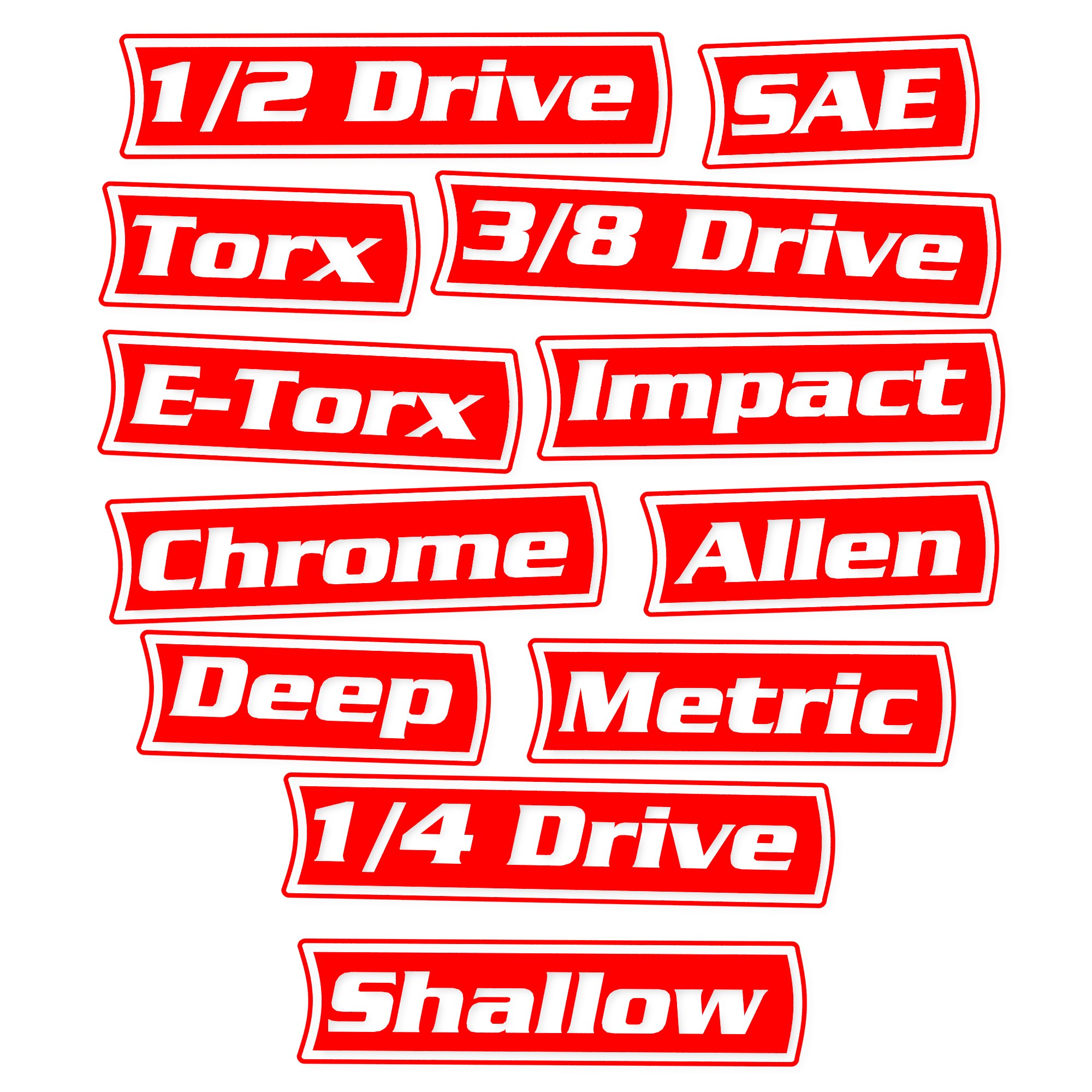 Automotive Sockets label pack in red